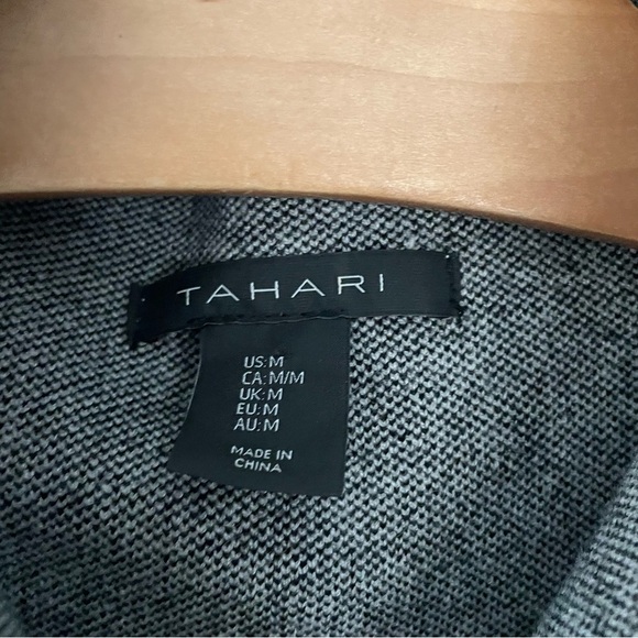 Tahari Wool Blend Longline Check Sleeveless Pullover Knit Sweater Tunic - Picture 4 of 8